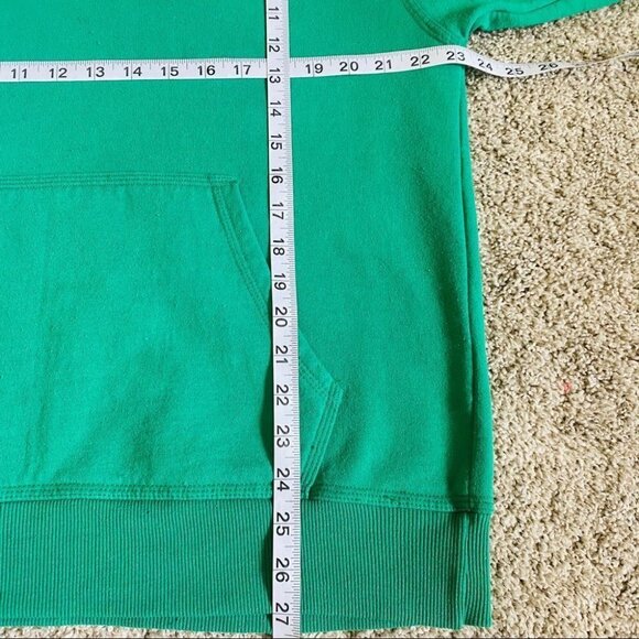 Vintage 90s Champion Spell Out Sweater Hooded Sz L Green Sweatshirt Big Logo Y2K - Picture 8 of 12